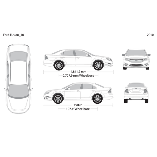 2010 Ford Fusion V10 Vehicle Wrap Template