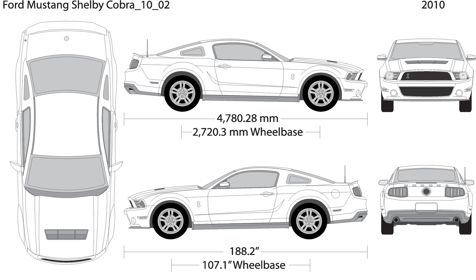 2010 Ford Mustang V02 Vehicle Wrap Template