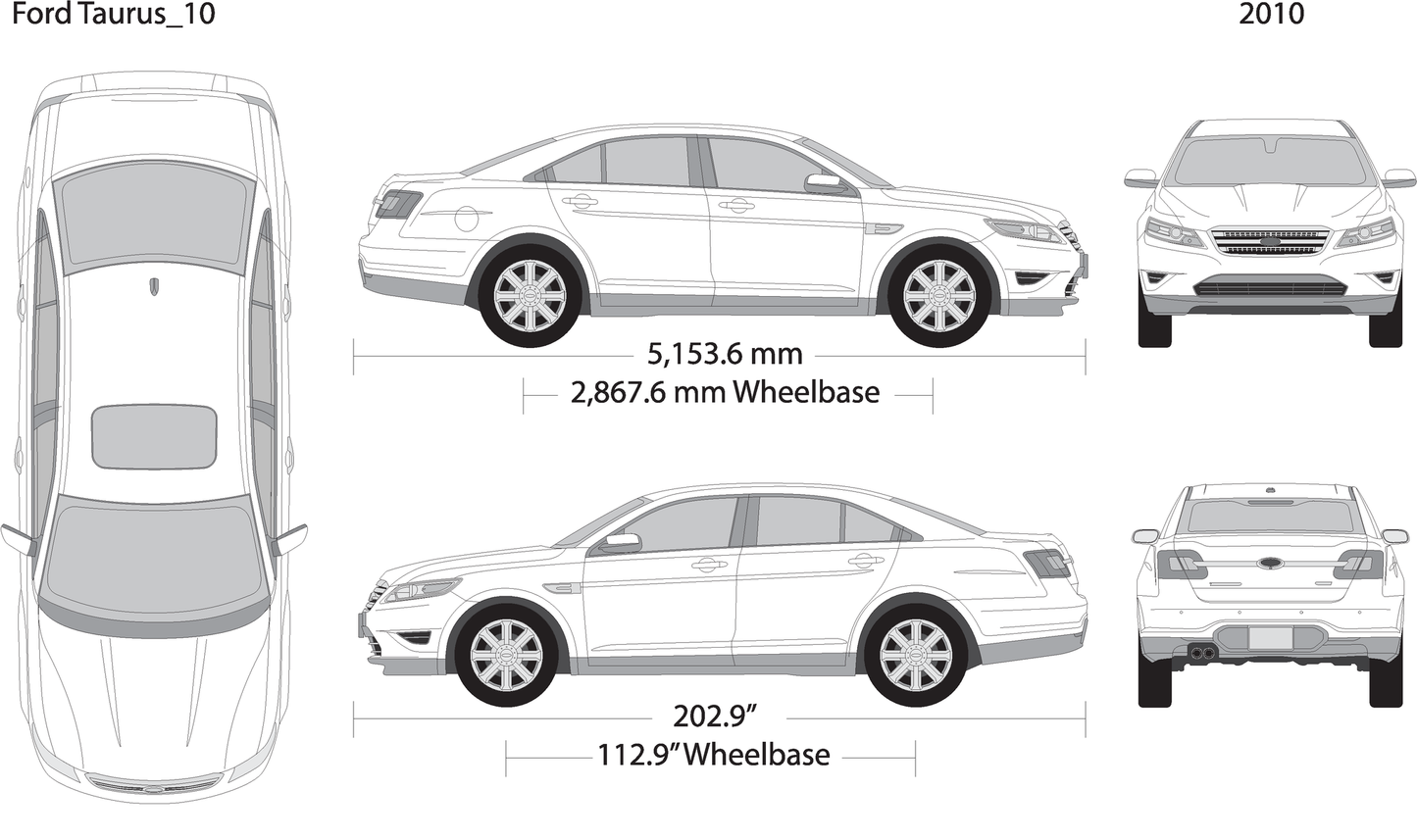 2010 Ford Taurus V10 Vehicle Wrap Template