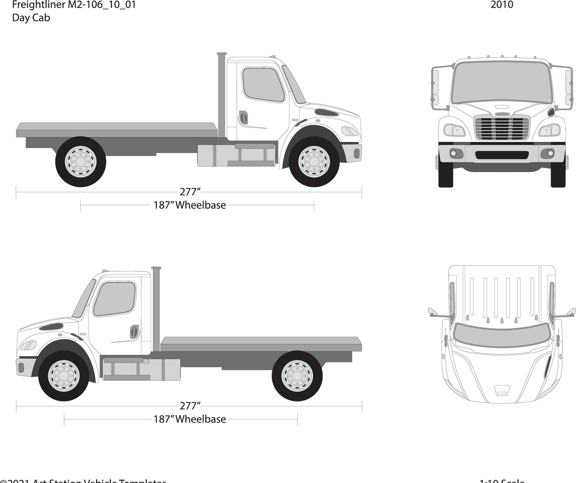 2010 Frieghtliner M2 106 V01 Vehicle Wrap Template