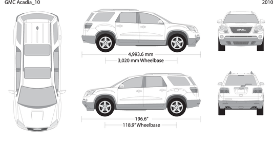 2010 Gmc Acadia V10 Vehicle Wrap Template