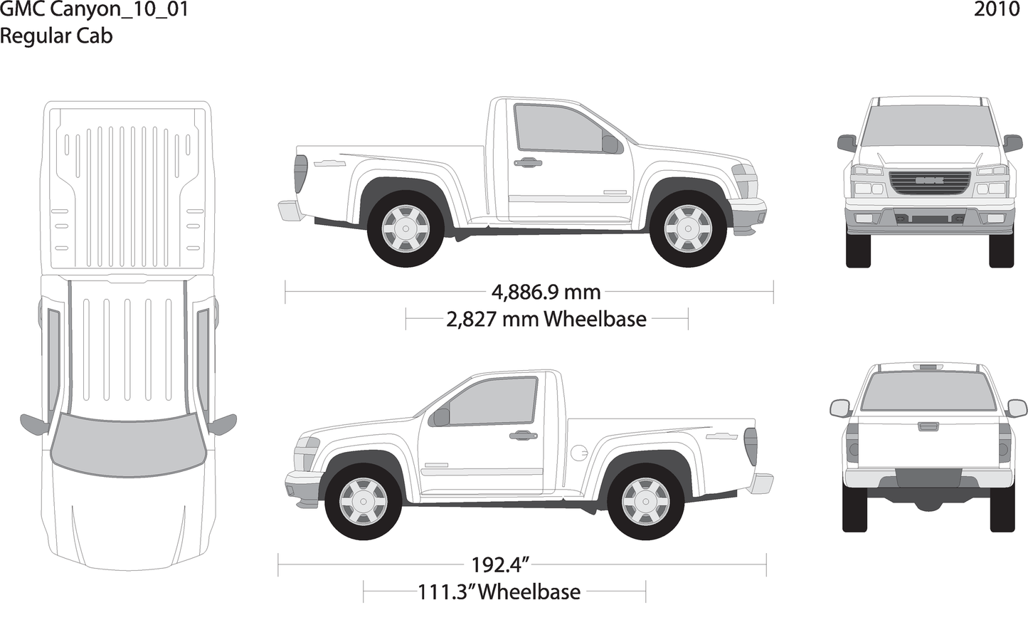 2010 Gmc Canyon V01 Vehicle Wrap Template