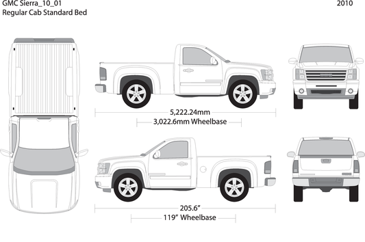 2010 Gmc Sierra 1500 V01 Vehicle Wrap Template