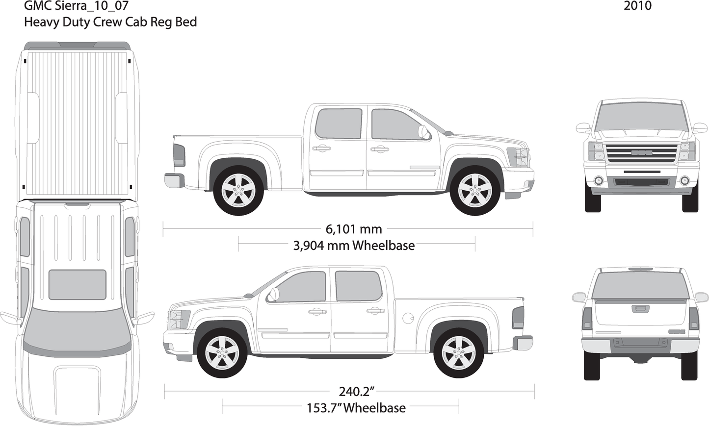 2010 Gmc Sierra 2500 3500 Hd V07 Vehicle Wrap Template
