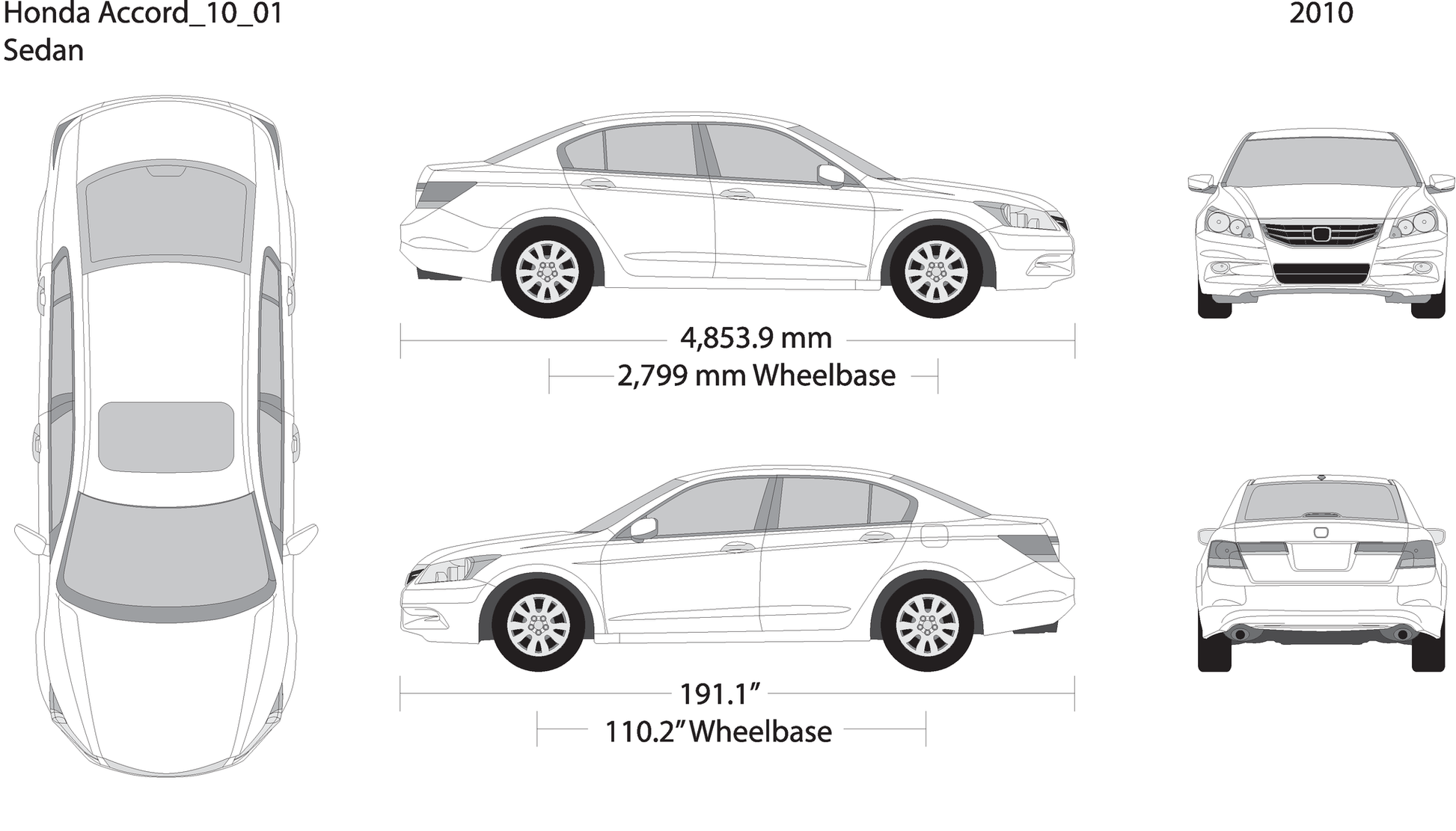 2010 Honda Accord Sedan V01 Vehicle Wrap Template