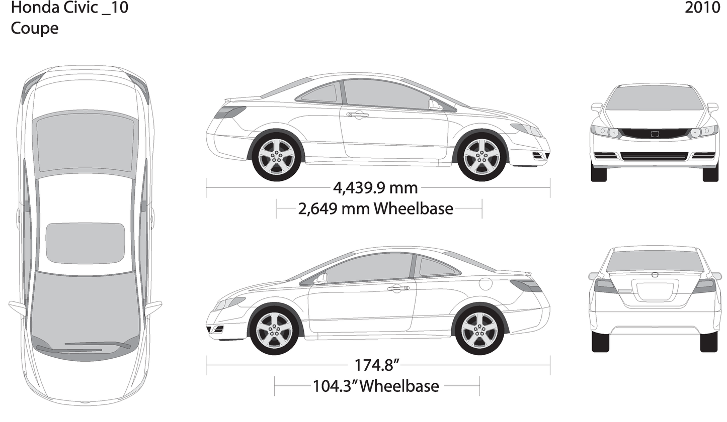2010 Honda Civic Coupe V10 Vehicle Wrap Template