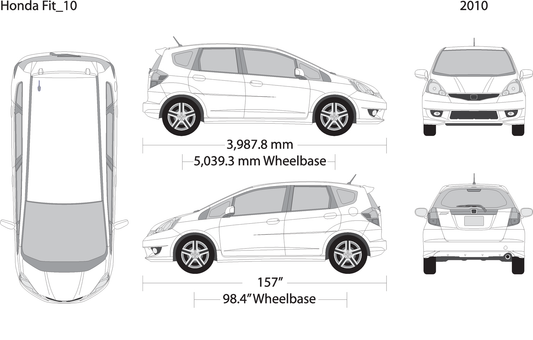 2010 Honda Fit V10 Vehicle Wrap Template
