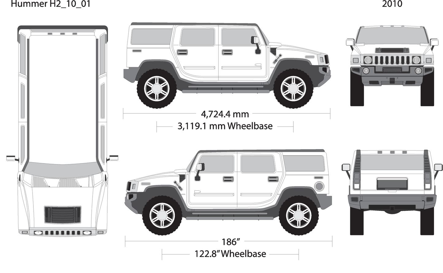 2010 Hummer H2 V01 Vehicle Wrap Template