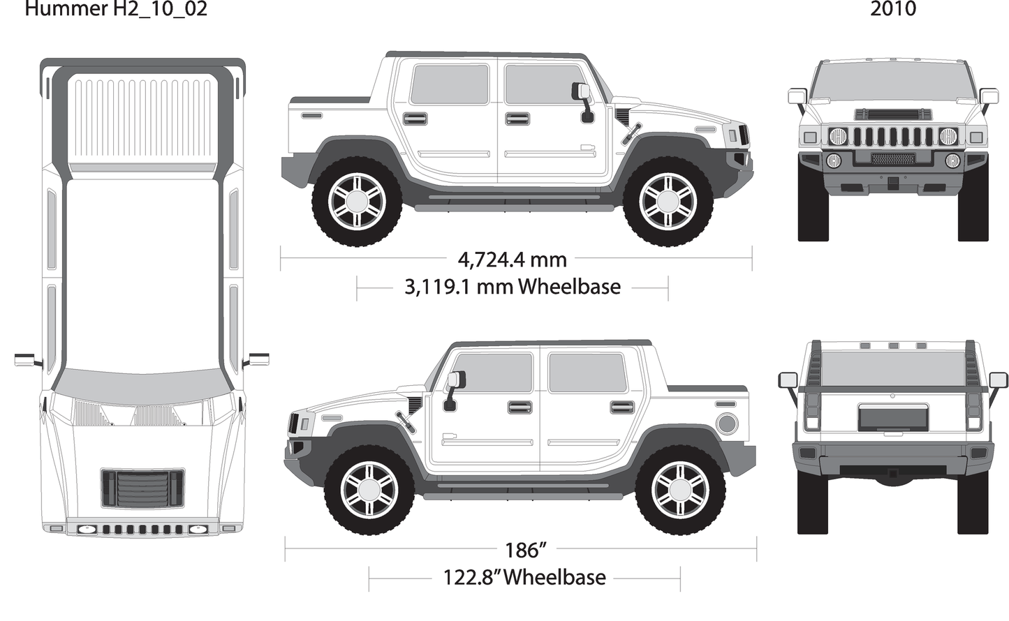 2010 Hummer H2 V02 Vehicle Wrap Template