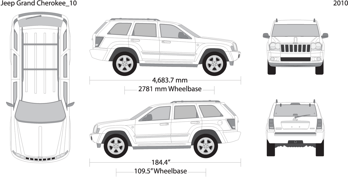 2010 Jeep Grand Cherokee V10 Vehicle Wrap Template