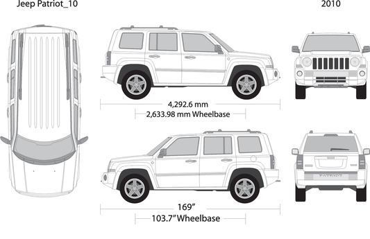 2010 Jeep Patriot V10 Vehicle Wrap Template