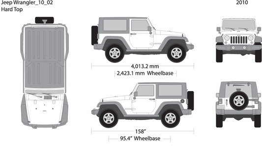 2010 Jeep Wrangler V02 Vehicle Wrap Template
