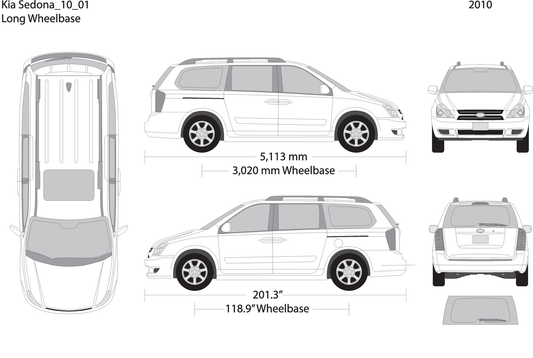 2010 Kia Sedona V01 Vehicle Wrap Template