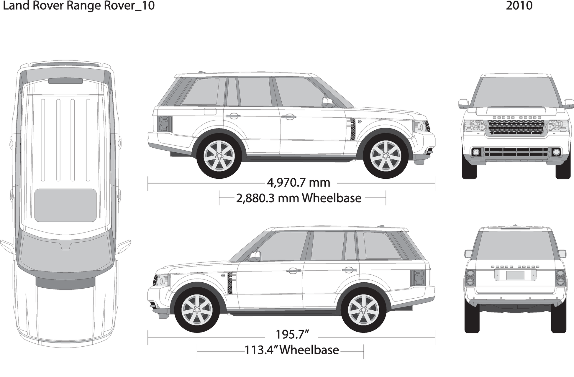2010 Land Rover Range Rover Sport V10 Vehicle Wrap Template