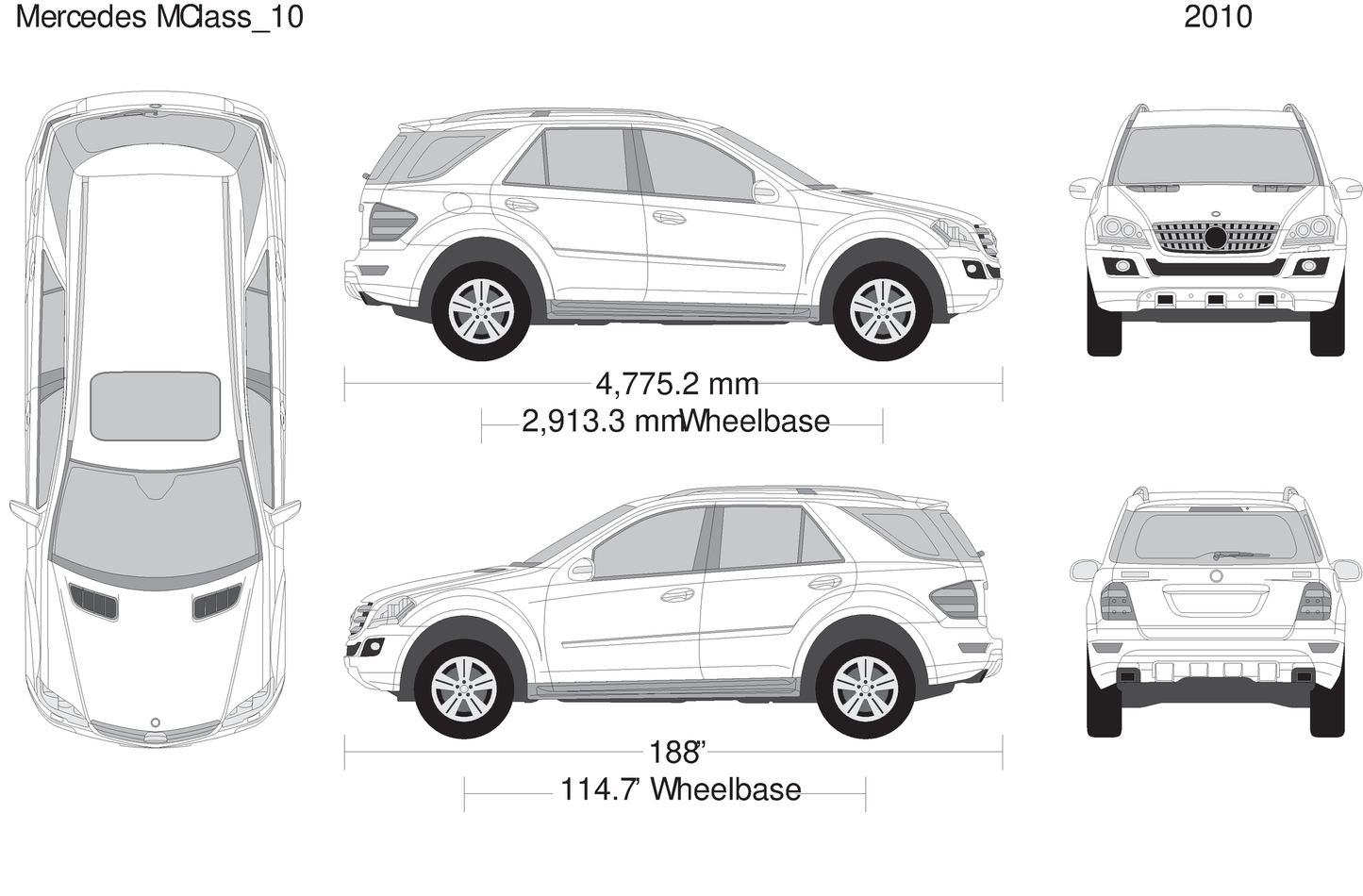 2010 Mercedes M Class V10 Vehicle Wrap Template