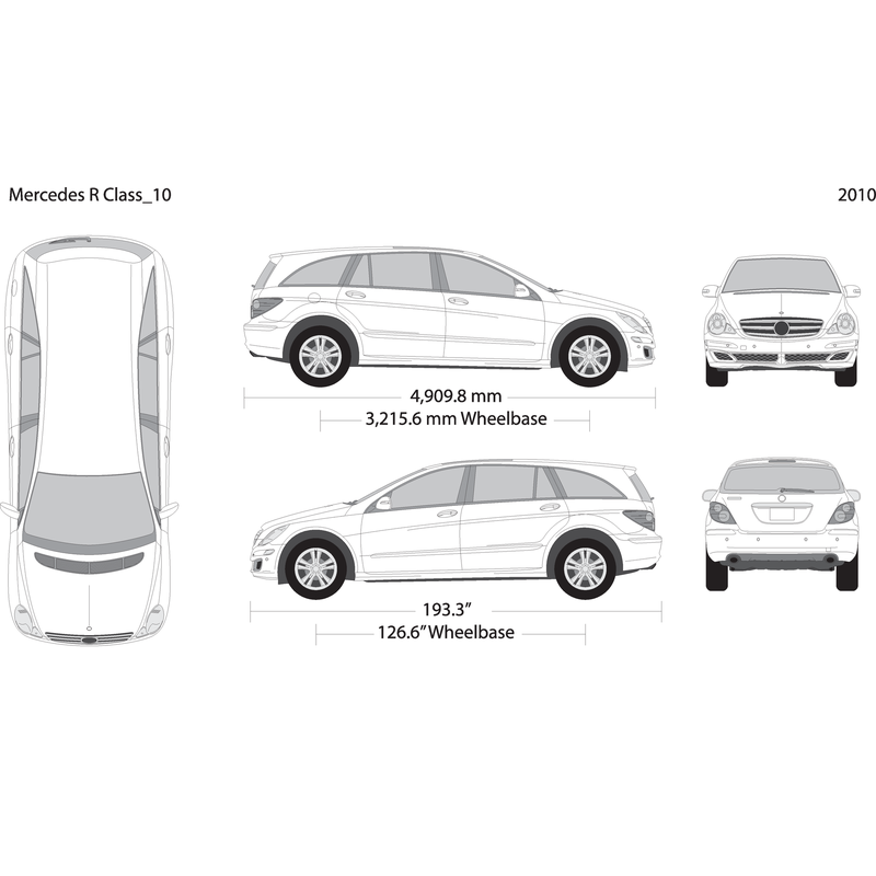 2010 Mercedes R Class V10 Vehicle Wrap Template