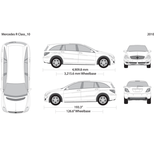 2010 Mercedes R Class V10 Vehicle Wrap Template