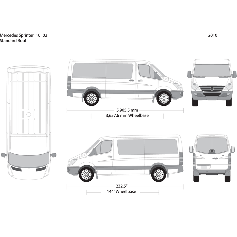 2010 Mercedes Sprinter V02 Vehicle Wrap Template