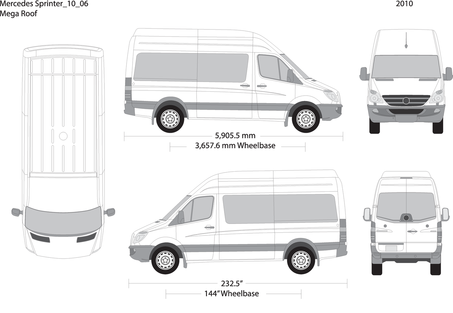 2010 Mercedes Sprinter V06 Vehicle Wrap Template