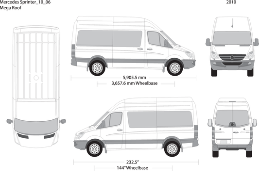 2010 Mercedes Sprinter V06 Vehicle Wrap Template