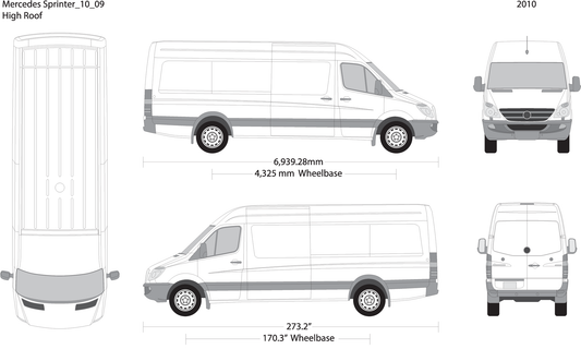 2010 Mercedes Sprinter V09 Vehicle Wrap Template