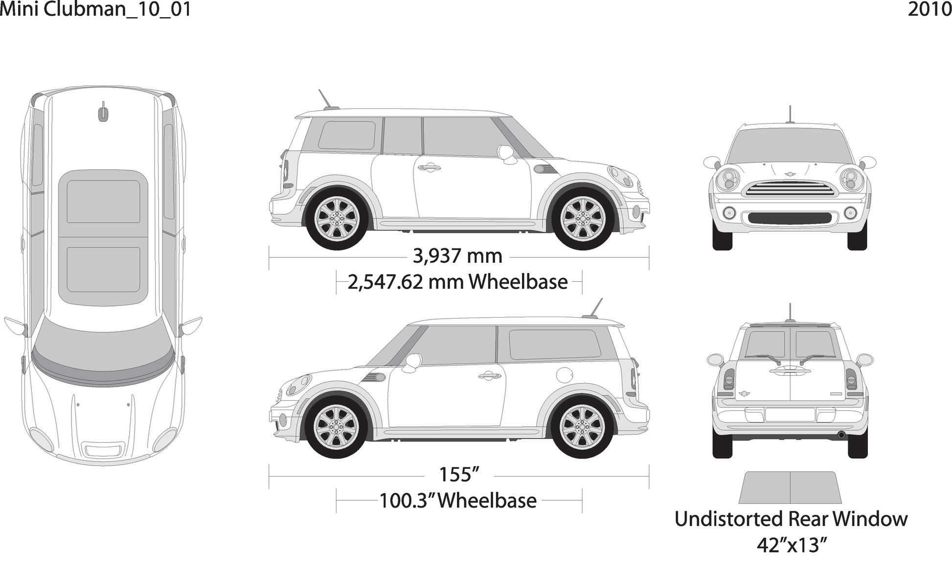 2010 Mini Cooper Mini Clubman V01 Vehicle Wrap Template