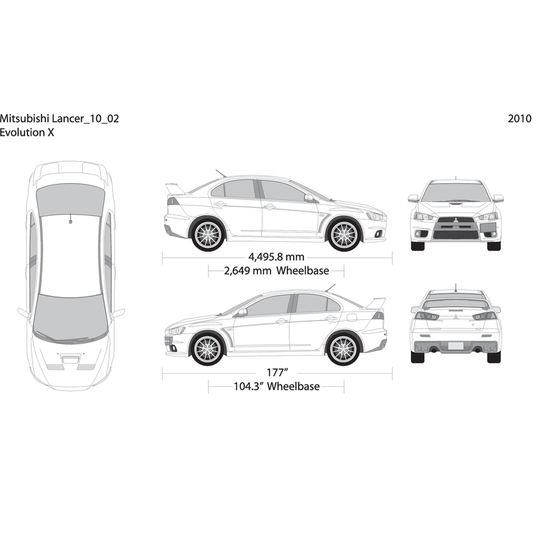 2010 Mitsubishi Lancer V02 Vehicle Wrap Template