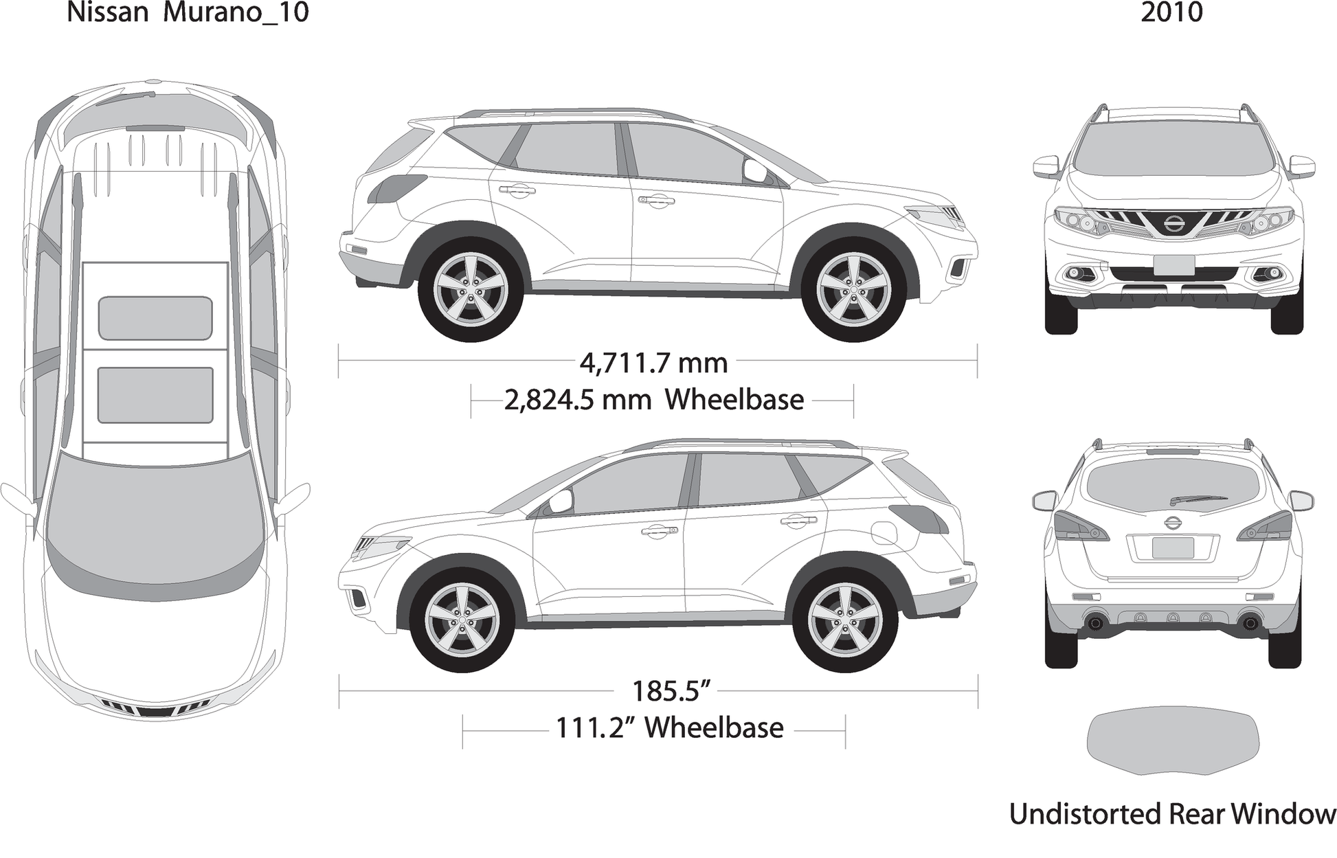 2010 Nissan Murano V10 Vehicle Wrap Template