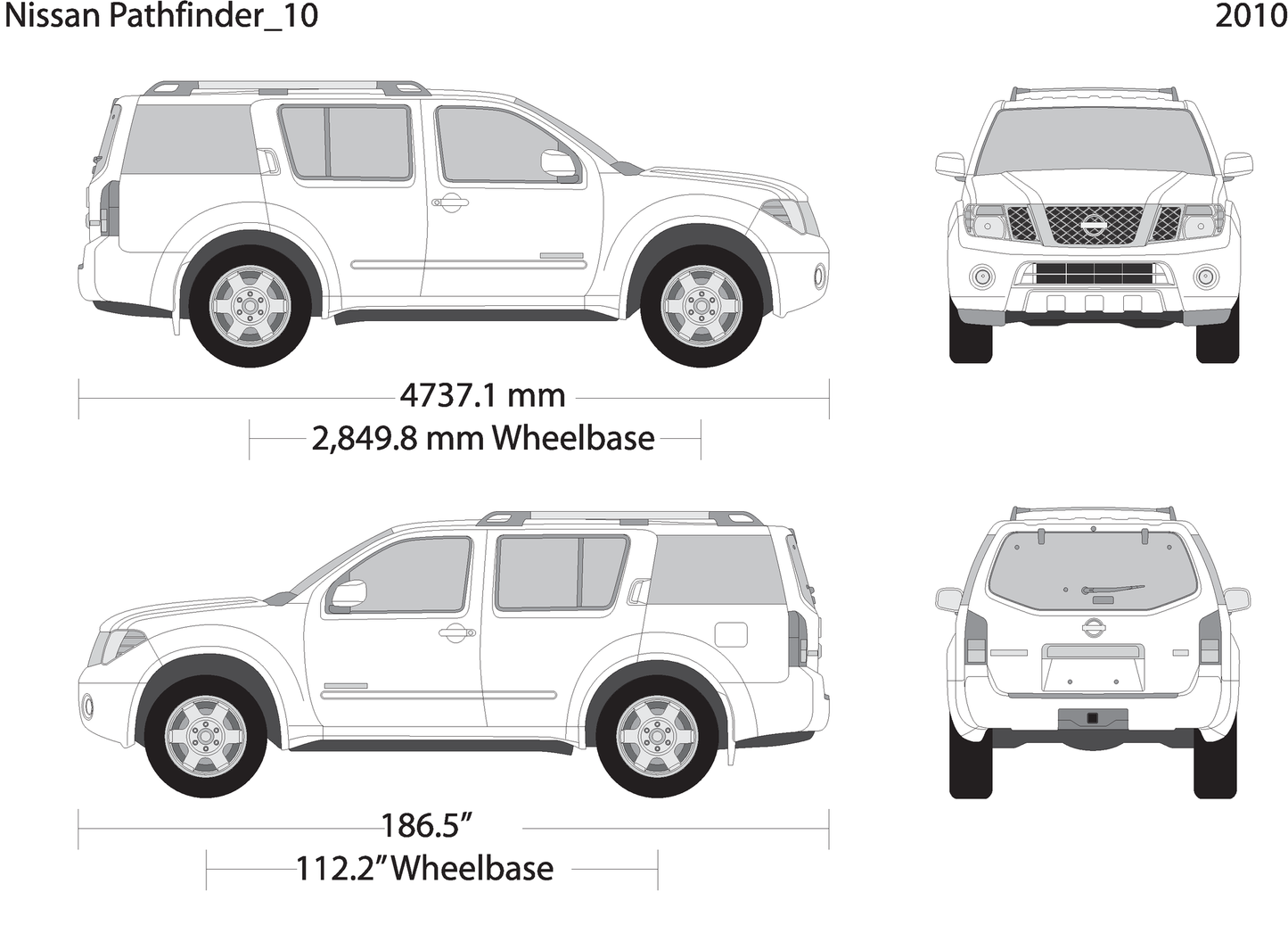 2010 Nissan Pathfinder V10 Vehicle Wrap Template