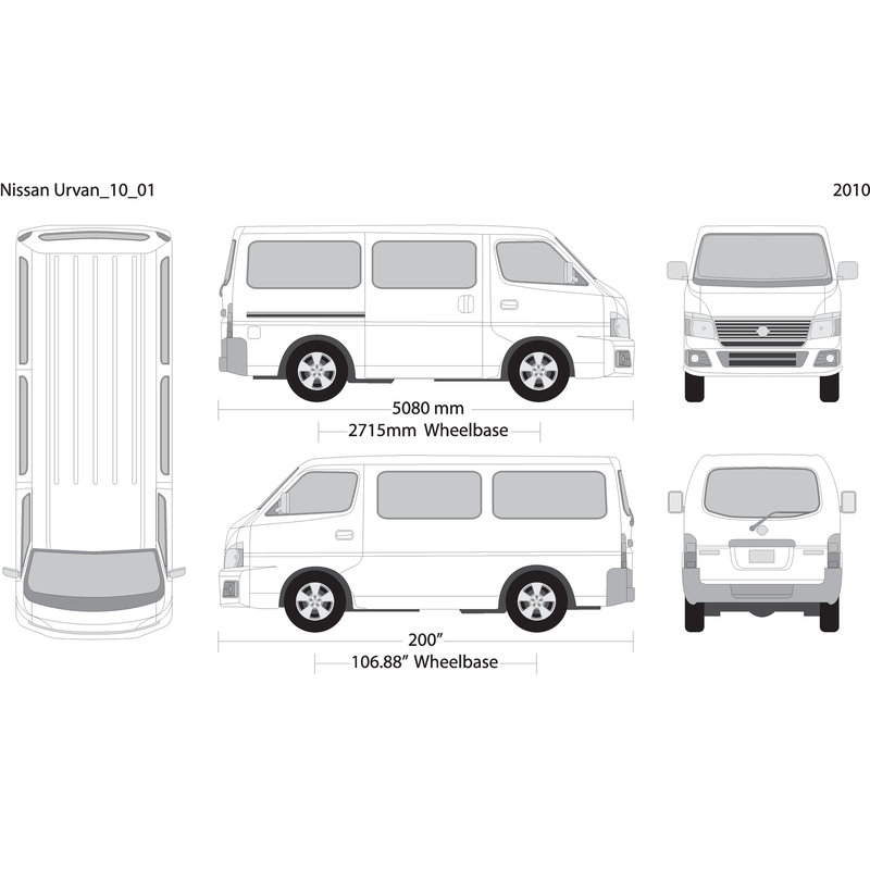 2010 Nissan Urvan V01 Vehicle Wrap Template