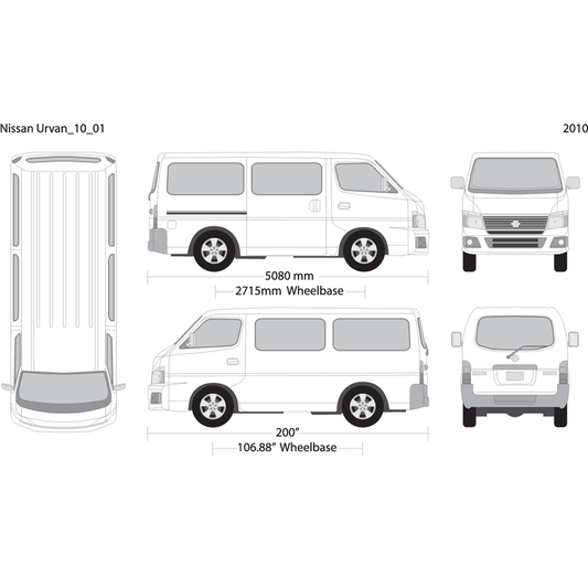 2010 Nissan Urvan V01 Vehicle Wrap Template