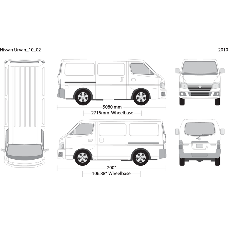 2010 Nissan Urvan V02 Vehicle Wrap Template