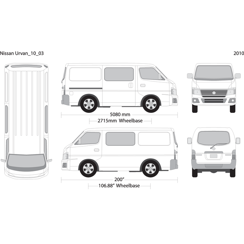 2010 Nissan Urvan V03 Vehicle Wrap Template