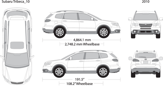 2010 Subaru Tribeca V10 Vehicle Wrap Template