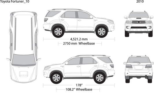 2010 Toyota Fortuner V10 Vehicle Wrap Template