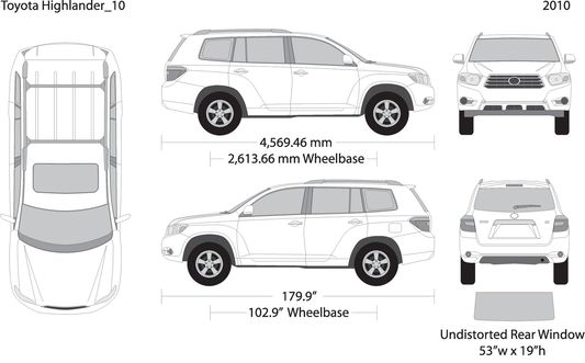 2010 Toyota Highlander V10 Vehicle Wrap Template