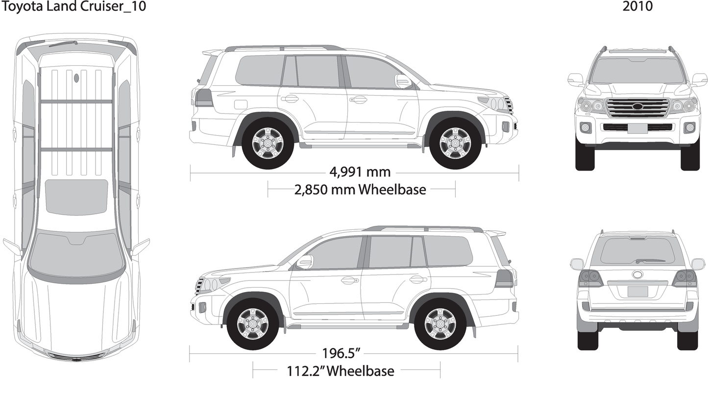 2010 Toyota Land Cruiser V10 Vehicle Wrap Template