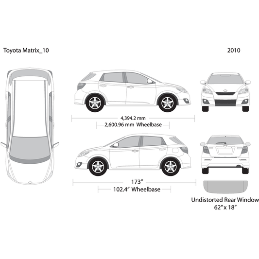 2010 Toyota Matrix V10 Vehicle Wrap Template