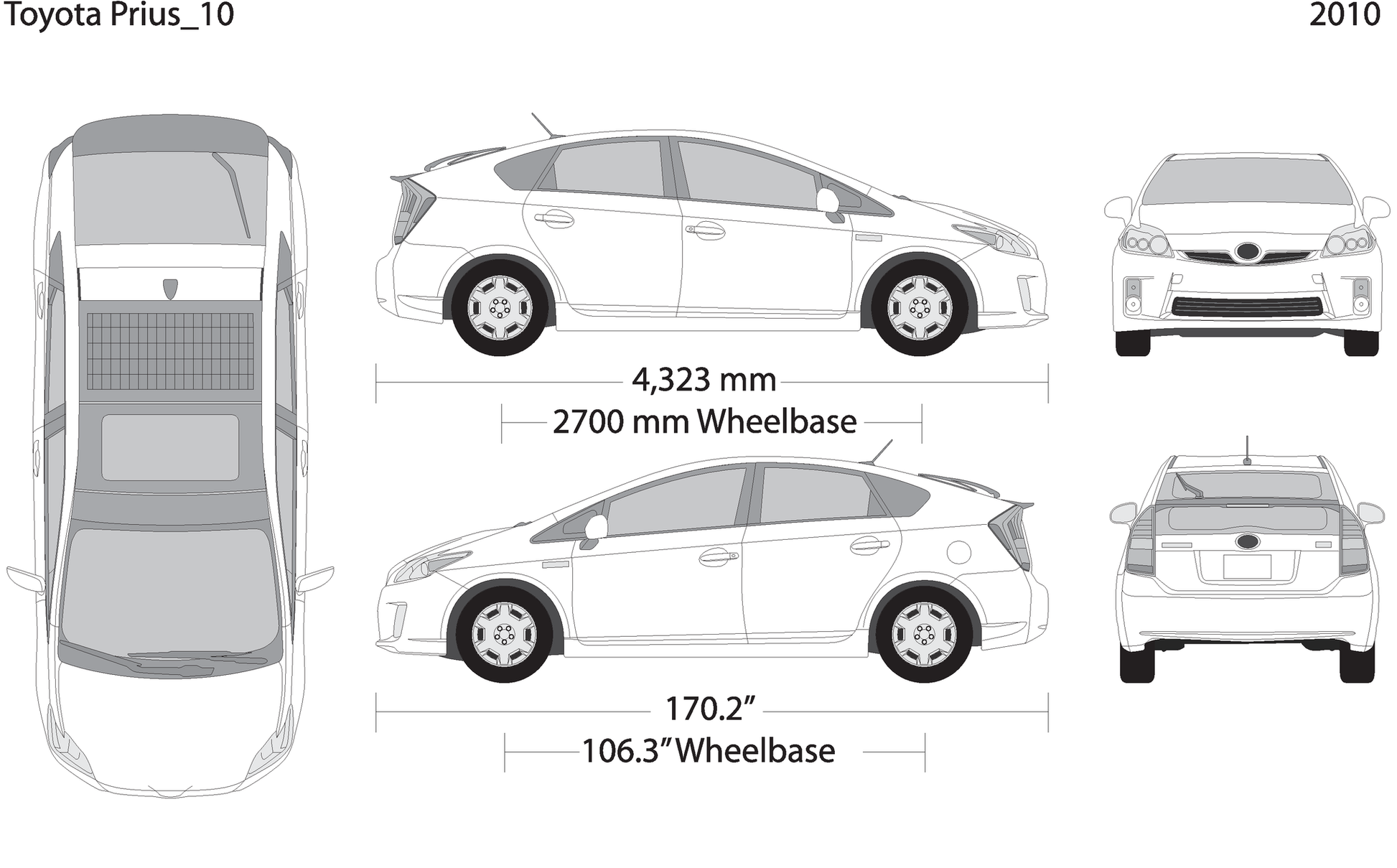 Prius Graphics Free 2010 Toyota Prius Vector Wrap Template | ANJ Graphics