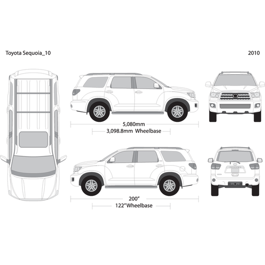 2010 Toyota Sequoia V10 Vehicle Wrap Template