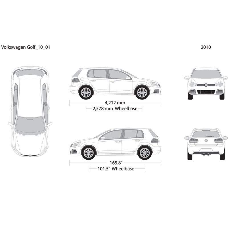 2010 Volkswagen Golf V01 Vehicle Wrap Template