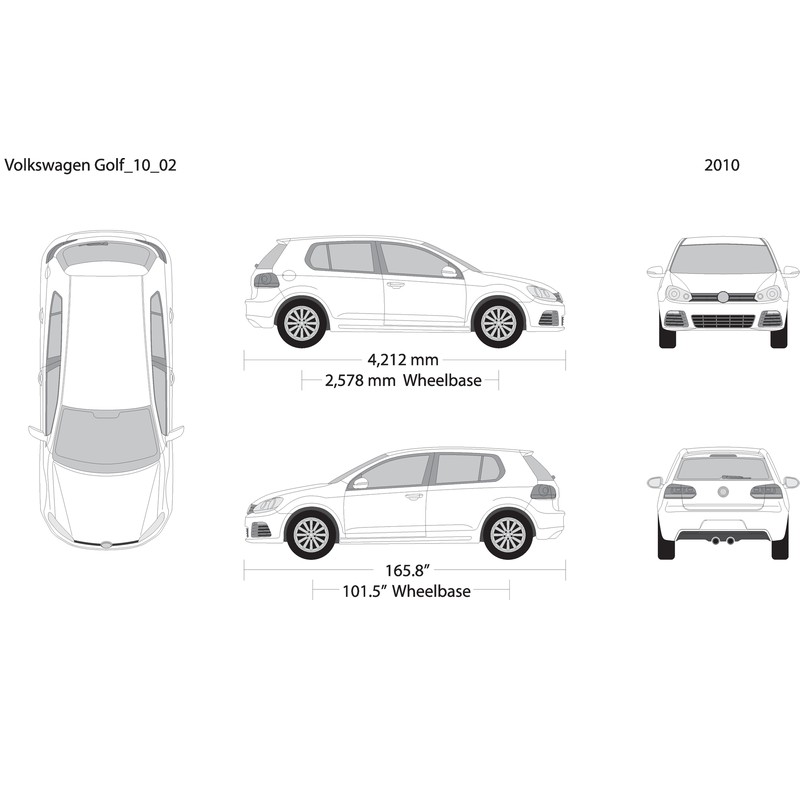 2010 Volkswagen Golf V02 Vehicle Wrap Template