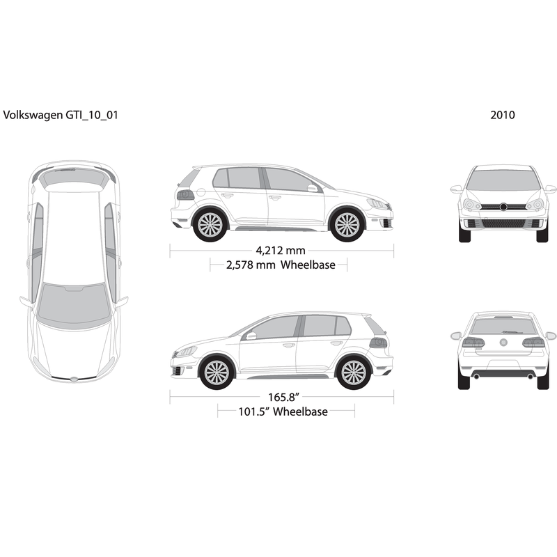 2010 Volkswagen Gti V01 Vehicle Wrap Template