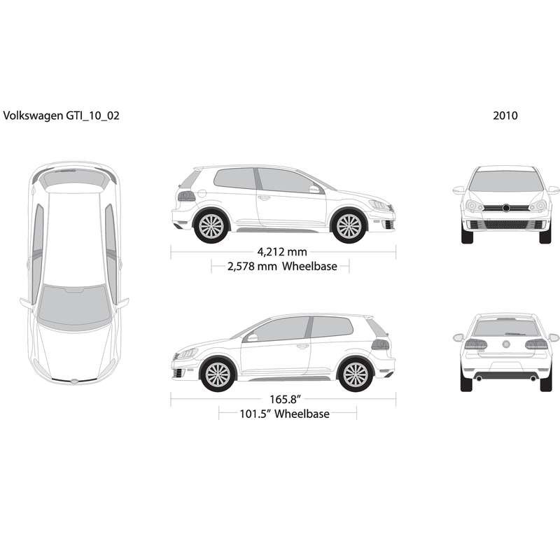 2010 Volkswagen Gti V02 Vehicle Wrap Template