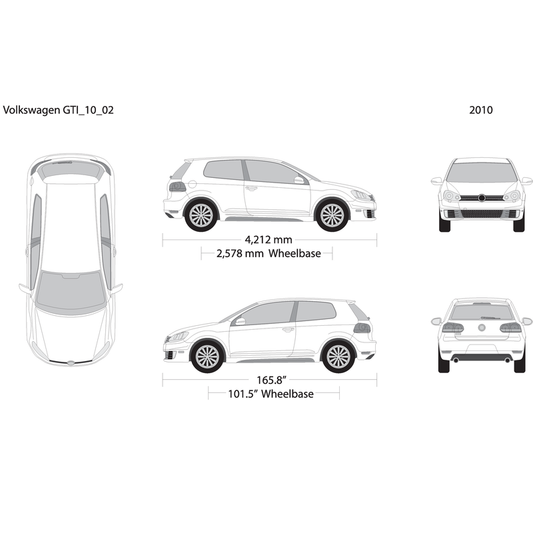 2010 Volkswagen Gti V02 Vehicle Wrap Template