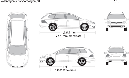 2010 Volkswagen Jetta V02 Vehicle Wrap Template