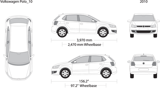 2010 Volkswagen Polo V10 Vehicle Wrap Template