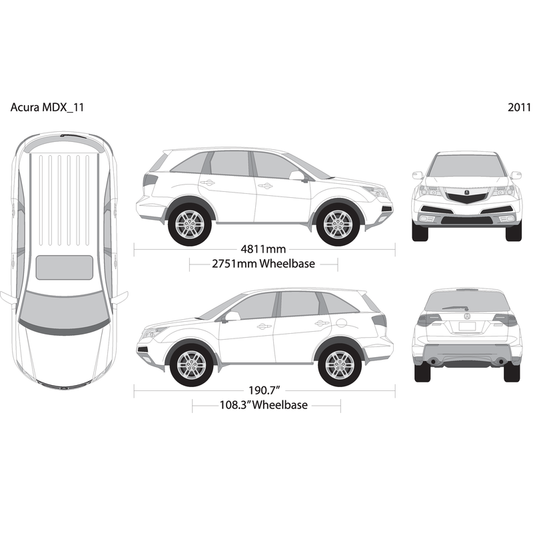 2011 Acura Mdx V11 Vehicle Wrap Template