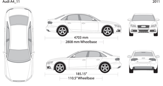 2011 Audi A4 V11 Vehicle Wrap Template