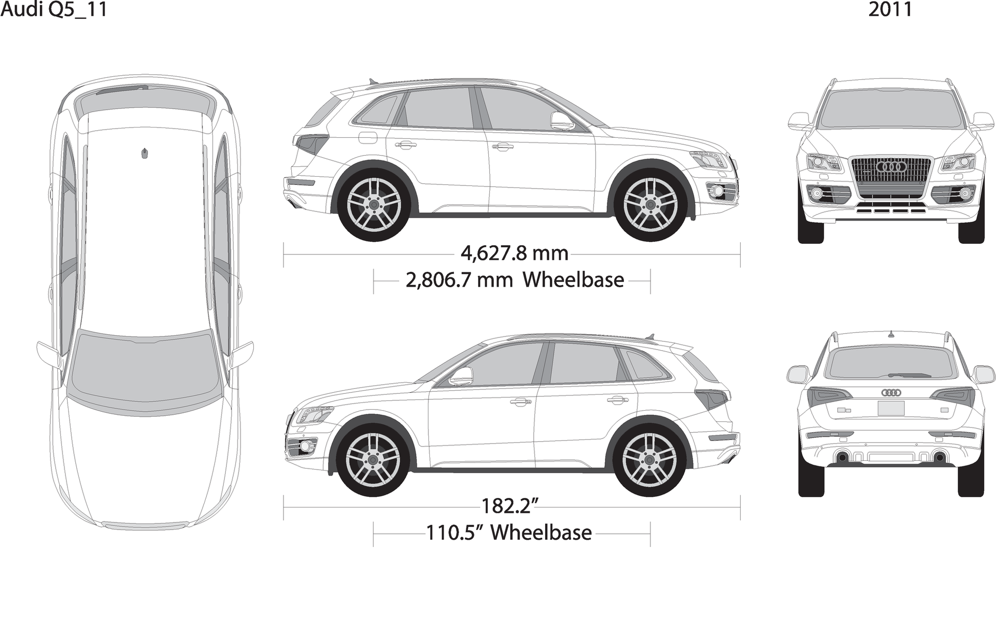 2011 Audi Q5 V11 Vehicle Wrap Template